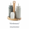 Gewürzständer-Set aus Holz, 5-teilig mit Keramik-Ölflasche, Victionary B Auswahl