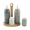 Gewürzständer-Set aus Holz, 5-teilig mit Keramik-Ölflasche, Victionary B Sales