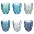 Set aus 6 Wassergläsern 265ml aus Glas mit arabeskem Design Syrah Ocean Aktion