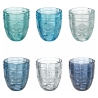 Set aus 6 Wassergläsern 265ml aus Glas mit arabeskem Design Syrah Ocean Aktion