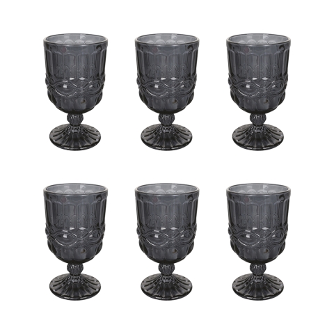 6er-Set Weingläser 300ml aus Glas mit erhabenem Design Nobilis C Aktion