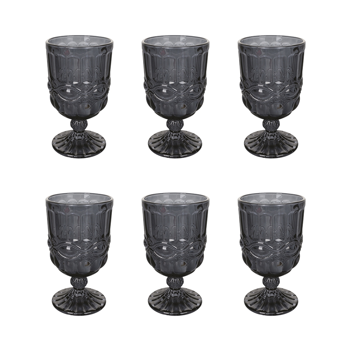 6er-Set Weingläser 300ml aus Glas mit erhabenem Design Nobilis C Aktion 6er-Set Weingläser 300ml aus Glas mit erhabenem Design Nobilis C Aktion