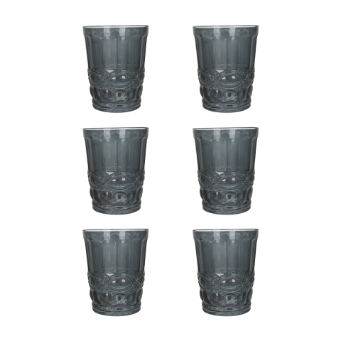 Set aus 6 Wassergläsern 240ml mit Reliefdekor Nobilis Aktion