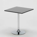 Schwarz Quadratisch Tisch und 2 Stühle Farbiges Transparent Grand Soleil Dune Platinum