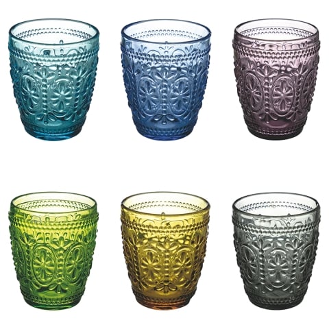 Set aus 6 Wassergläsern 300ml mit Reliefmuster Koralight Aktion