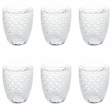 Set mit 6 Wassergläsern 325ml aus klarem Glas Castle Aktion