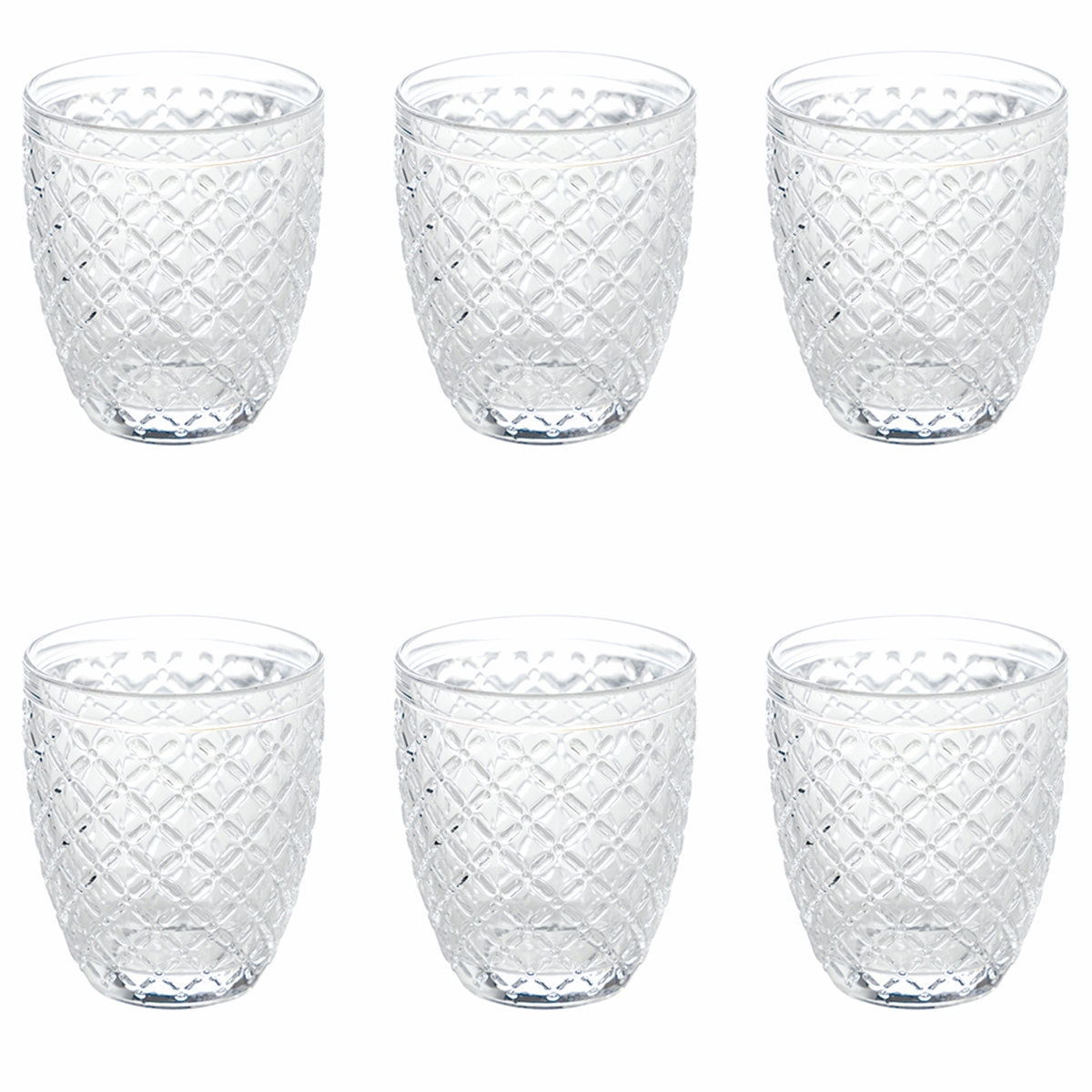 Set mit 6 Wassergläsern 325ml aus klarem Glas Castle Aktion