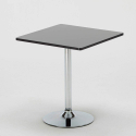 Schwarz Quadratisch Tisch und 2 Stühle Farbiges Polypropylen-Innenmastenset Grand Soleil Paris Mojito