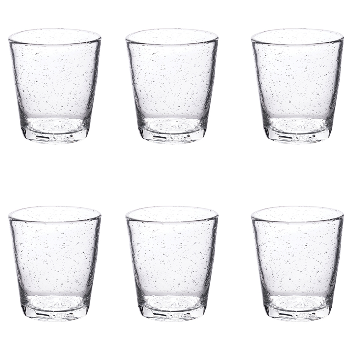 Set mit 6 transparenten Wassergläsern aus mundgeblasenem Glas 300ml Cancun Aktion Set mit 6 transparenten Wassergläsern aus mundgeblasenem Glas 300ml Cancun Aktion