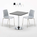 Schwarz Quadratisch Tisch und Stühle Farbiges Transparent Lollipop Platinum
