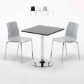 Schwarz Quadratisch Tisch und Stühle Farbiges Transparent Lollipop Platinum