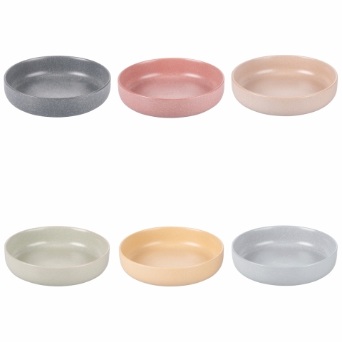 Set von 6 tiefen Tellern aus Steingut mattes Finish Ø20cm Berlin 2 Aktion