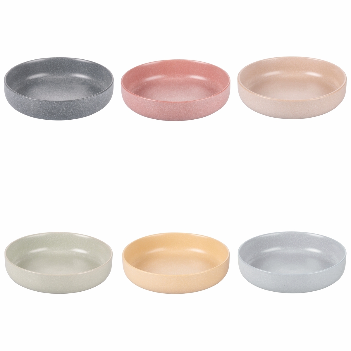 Set aus 6 tiefen Tellern aus Steinzeug, matt, Ø20cm Berlin 2 Aktion Set aus 6 tiefen Tellern aus Steinzeug, matt, Ø20cm Berlin 2 Aktion