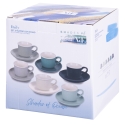 6er-Set Espressotassen aus Porzellan 90ml mit Untertasse Shade of Ocean Modell
