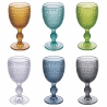 Set mit 6 farbigen Gläsern 210ml mit strukturierter Oberfläche New Mexico Verkauf