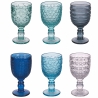6er Set Gläser aus Glas mit strukturierter Oberfläche 280ml Geometrie Ocean Verkauf