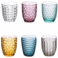 Set aus 6 Wassergläsern 350ml mit geprägter Oberfläche im Geometrie-Design Aktion