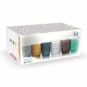 Set aus 6 Wassergläsern 350ml mit geprägter Oberfläche im Geometrie-Design 