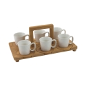 6er-Set Esspressotassen aus Porzellan 90 ml mit Tablett Essential Angebot