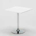 Weiß Quadratisch Tisch und 2 Stühle Farbiges Transparent Grand Soleil Cristal Light Titanium