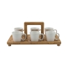 6er-Set Esspressotassen aus Porzellan 90 ml mit Tablett Essential Rabatte