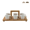 6er-Set Esspressotassen aus Porzellan 90 ml mit Tablett Essential Aktion