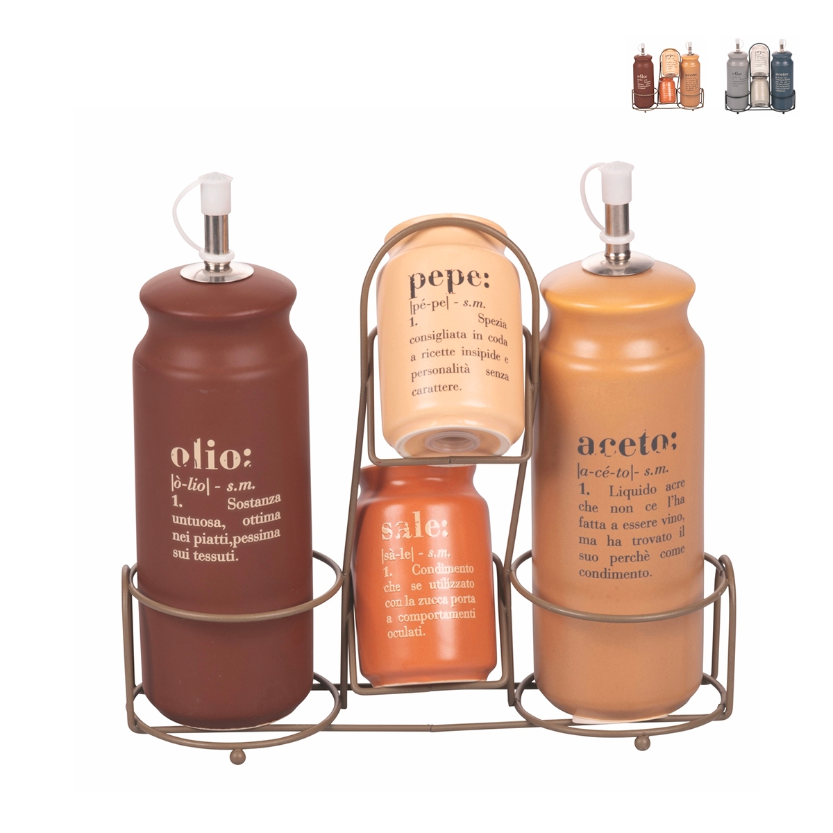 5-teiliges Gewürz-Set mit Steinzeug-Ölflasche Victionary A Aktion 5-teiliges Gewürz-Set mit Steinzeug-Ölflasche Victionary A Aktion