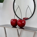 Skulptur Paar Kirschen in rot lackiertem Harz Pop Art Opla Aktion