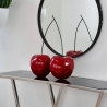 Skulptur Paar Kirschen in rot lackiertem Harz Pop Art Opla Aktion