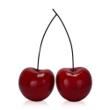Skulptur Paar Kirschen in rot lackiertem Harz Pop Art Opla Angebot