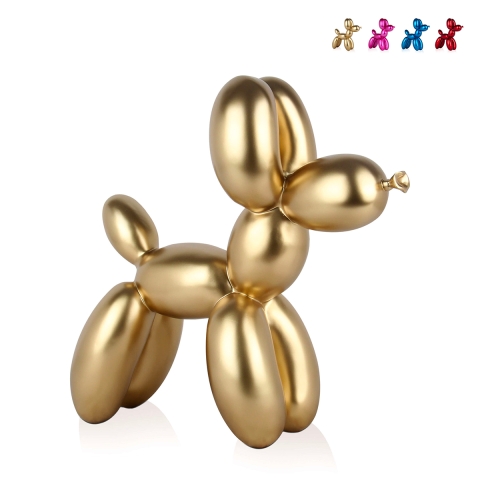 Skulptur Ballonhund Statue Harz Metalleffekt Mira-M Aktion