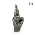 Skulptur Harz Metalleffekt gekreuzte Finger moderne Statue Aira Aktion