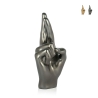 Skulptur Harz Metalleffekt gekreuzte Finger moderne Statue Aira Aktion