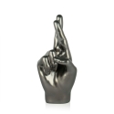 Skulptur Harz Metalleffekt gekreuzte Finger moderne Statue Aira Angebot