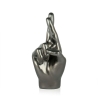 Skulptur Harz Metalleffekt gekreuzte Finger moderne Statue Aira Angebot