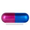 Skulptur modern aus Harz mit Metalleffekt Pille in blau und fuchsia Sira-BV Sales
