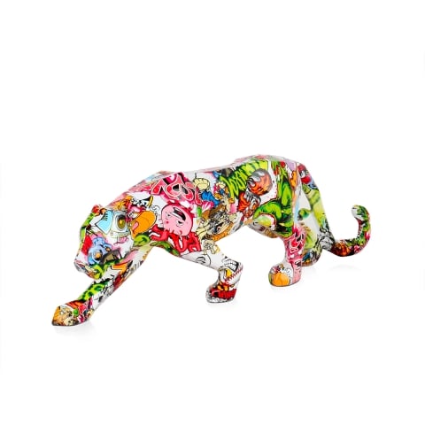 Skulptur aus Harz Panther modern Pop Art Graffiti Kari-PA Aktion