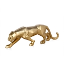 Skulptur Panther Low Poly aus Kunstharz mit Metalleffekt Kari-M Sales