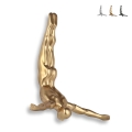 Wandskulptur modern aus Harz mit Metalleffekt Taucher Veda-M Aktion