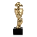 Skulptur surrealistisch Harz in Metalleffekt männliches Gesicht Lira-M Angebot
