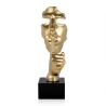 Skulptur surrealistisch Harz in Metalleffekt männliches Gesicht Lira-M Angebot