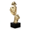 Skulptur surrealistisch Harz in Metalleffekt männliches Gesicht Lira-M Rabatte