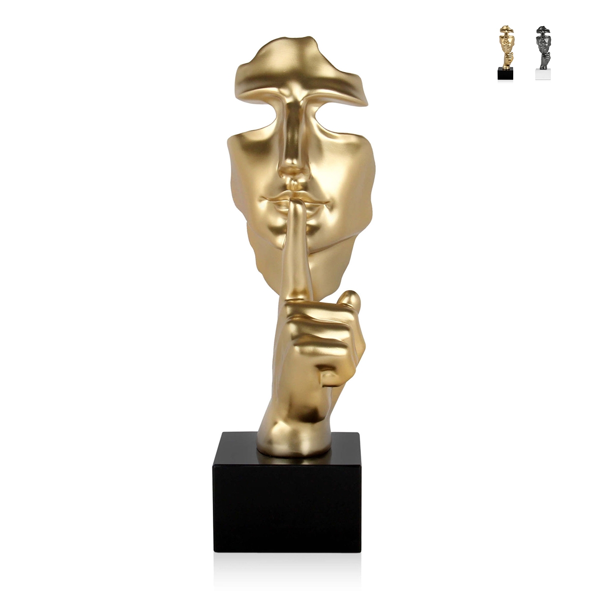 Skulptur surrealistisch Harz in Metalleffekt männliches Gesicht Lira-M Aktion Skulptur surrealistisch Harz in Metalleffekt männliches Gesicht Lira-M Aktion