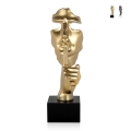 Skulptur surrealistisch Harz in Metalleffekt männliches Gesicht Lira-M Aktion
