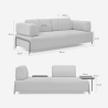 Sofa modular 3-Sitzer modernes Design mit Beistelltischen Diadema 