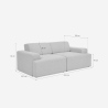 Sofa 2-Sitzer Stoff modernes Design 202x100x76cm Acamar 