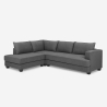 Sofa Design Ecke 3-Sitzer modern aus grauem Stoff Alhena Verkauf
