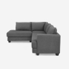 Sofa Design Ecke 3-Sitzer modern aus grauem Stoff Alhena Sales
