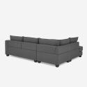 Sofa Design Ecke 3-Sitzer modern aus grauem Stoff Alhena Rabatte
