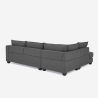 Sofa Design Ecke 3-Sitzer modern aus grauem Stoff Alhena Rabatte